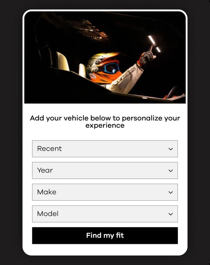 Vehicle-fit flow on mobile