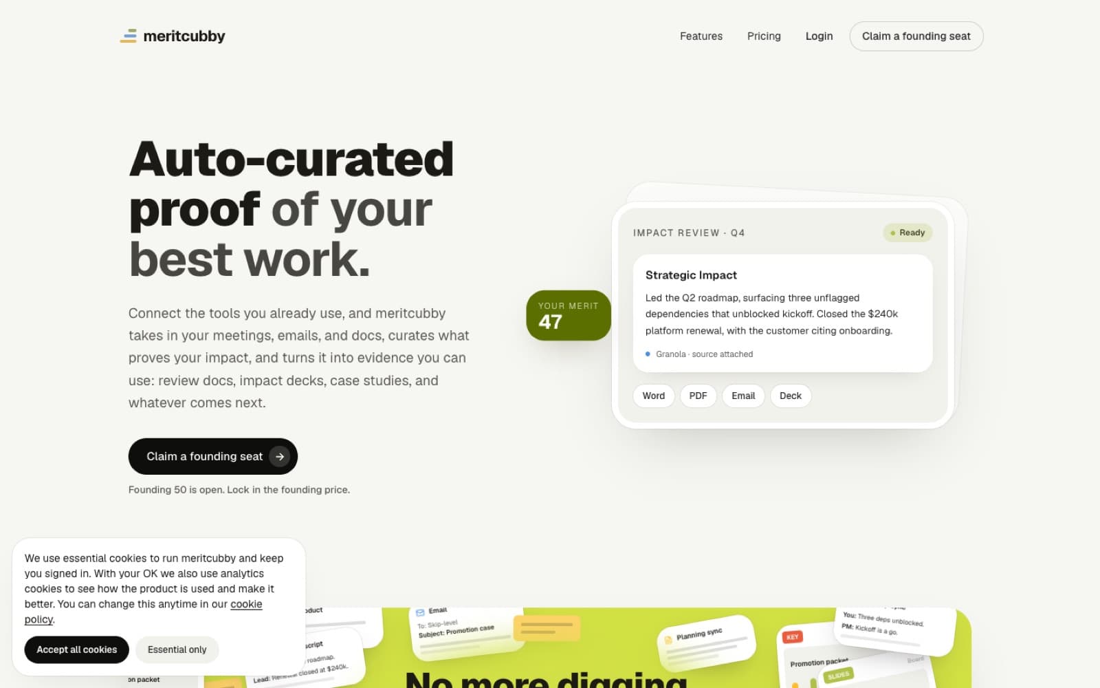 MeritCubby SaaS landing page and product design