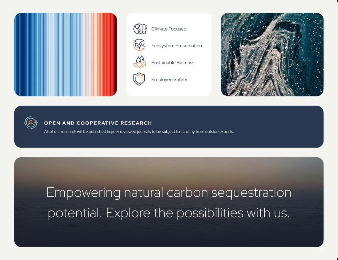 Site modules: climate focus, ecosystem preservation, open research